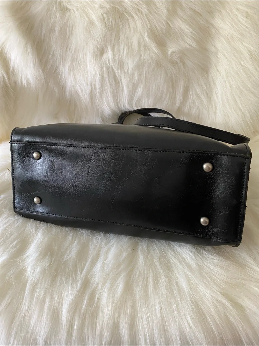 Patricia Nash Lucinda Full-Grain Leather Medium Tote Bag in Polished Black
